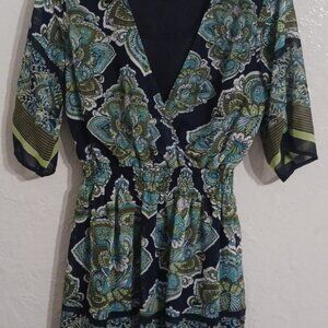 Enfocus Studio Women's Multicolor Geometric Wrap dress size 8.